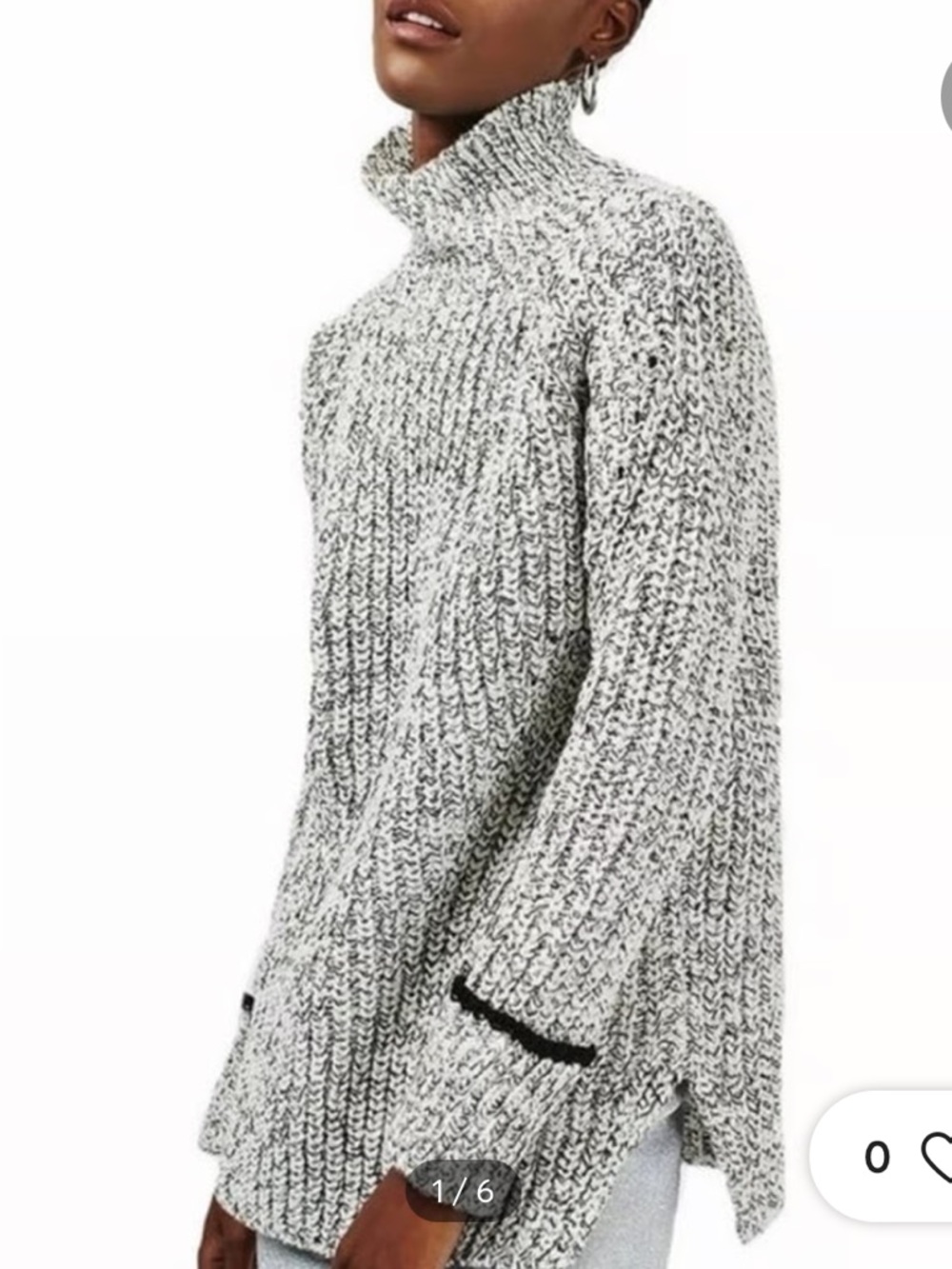 Theory Tessalee Fine Haven Wool Cashmere Turtleneck Sweater P/TP Grey Melange
